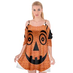 Fabric Halloween Pumpkin Funny Cutout Spaghetti Strap Chiffon Dress by Celenk