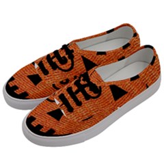 Fabric Halloween Pumpkin Funny Men s Classic Low Top Sneakers by Celenk