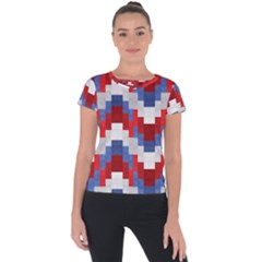Texture Textile Surface Fabric Short Sleeve Sports Top  by Celenk