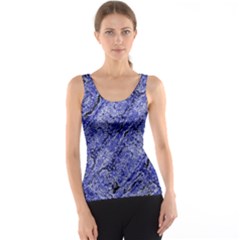 Texture Blue Neon Brick Diagonal Tank Top by Celenk