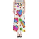 Love Hearts Shapes Doodle Art Full Length Maxi Skirt View1