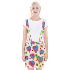 Love Hearts Shapes Doodle Art Braces Suspender Skirt by Celenk