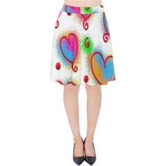 Love Hearts Shapes Doodle Art Velvet High Waist Skirt by Celenk