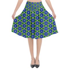 Texture Background Pattern Flared Midi Skirt