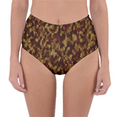 Camouflage Tarn Forest Texture Reversible High-waist Bikini Bottoms by Celenk