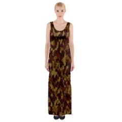 Camouflage Tarn Forest Texture Maxi Thigh Split Dress