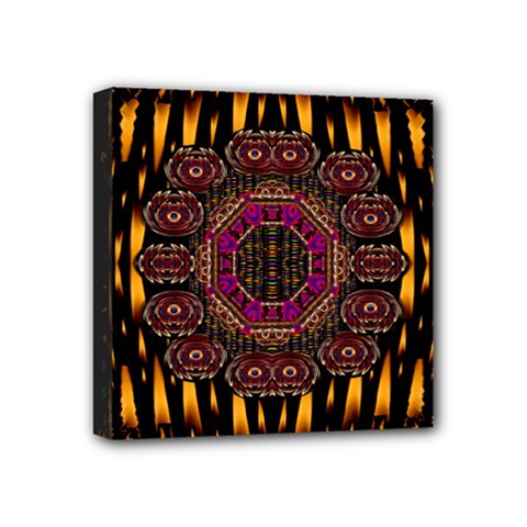 A Flaming Star Is Born On The  Metal Sky Mini Canvas 4  X 4  by pepitasart