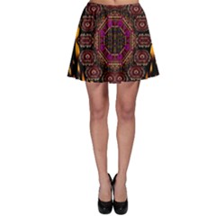 A Flaming Star Is Born On The  Metal Sky Skater Skirt by pepitasart