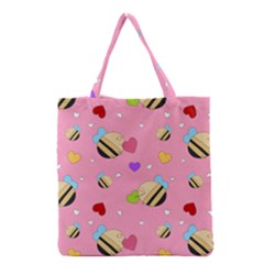 Bee Mine Valentine Grocery Tote Bag by Bigfootshirtshop