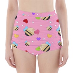 Bee Mine Valentine High-waisted Bikini Bottoms by Bigfootshirtshop