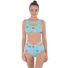 Dinosaur Love Pattern Bandaged Up Bikini Set  by Bigfootshirtshop