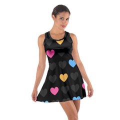 Emo Heart Pattern Cotton Racerback Dress by Bigfootshirtshop