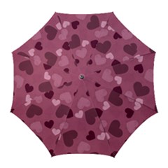 Mauve Valentine Heart Pattern Golf Umbrellas by Bigfootshirtshop
