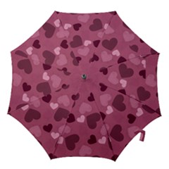 Mauve Valentine Heart Pattern Hook Handle Umbrellas (medium) by Bigfootshirtshop