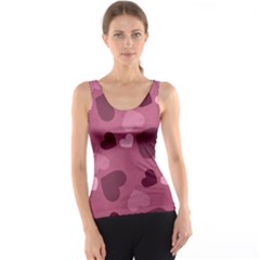 Mauve Valentine Heart Pattern Tank Top by Bigfootshirtshop