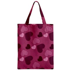 Mauve Valentine Heart Pattern Zipper Classic Tote Bag by Bigfootshirtshop