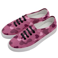 Mauve Valentine Heart Pattern Women s Classic Low Top Sneakers by Bigfootshirtshop