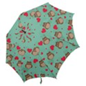 Owl Valentine s Day Pattern Hook Handle Umbrellas (Large) View2