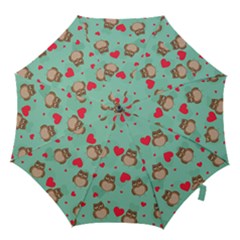 Owl Valentine s Day Pattern Hook Handle Umbrellas (small) by Bigfootshirtshop