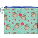 Owl Valentine s Day Pattern Canvas Cosmetic Bag (XXXL) View1