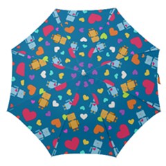 Robot Love Pattern Straight Umbrellas by Bigfootshirtshop