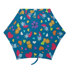 Robot Love Pattern Mini Folding Umbrellas by Bigfootshirtshop