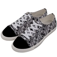 Black And White Ornate Pattern Women s Low Top Canvas Sneakers by dflcprints