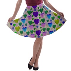 Love In Eternity Is Sweet As Candy Pop Art A-line Skater Skirt by pepitasart