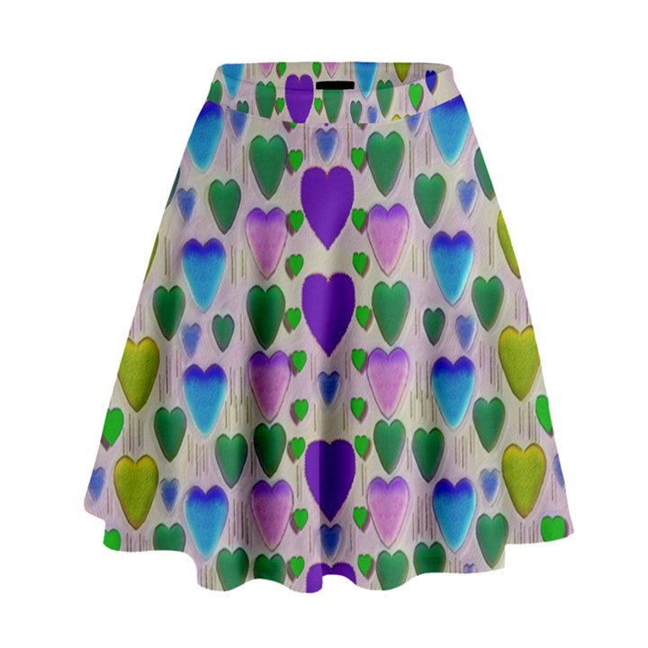 Love In Eternity Is Sweet As Candy Pop Art High Waist Skirt