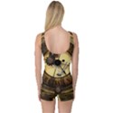 Wonderful Steampunk Desisgn, Clocks And Gears One Piece Boyleg Swimsuit View2