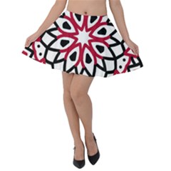 Mandala Flower Velvet Skater Skirt by berwies