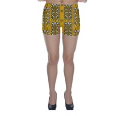 Rain Showers In The Rain Forest Of Bloom And Decorative Liana Skinny Shorts by pepitasart