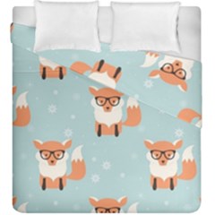 Cute Fox Pattern Duvet Cover Double Side (king Size) by Bigfootshirtshop