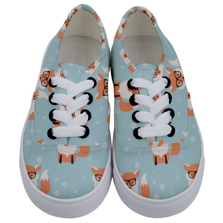 Cute Fox Pattern Kids  Classic Low Top Sneakers