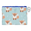Cute Fox Pattern Canvas Cosmetic Bag (XL) View2