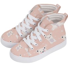 Cute Polar Bear Pattern Kid s Hi-top Skate Sneakers by Bigfootshirtshop