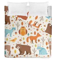 Woodland Friends Pattern Duvet Cover Double Side (queen Size) by Bigfootshirtshop