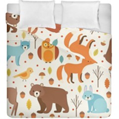 Woodland Friends Pattern Duvet Cover Double Side (king Size) by Bigfootshirtshop