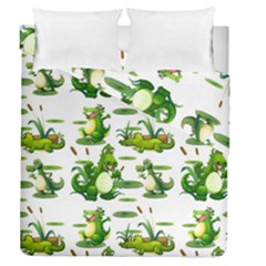 Crocodiles In The Pond Duvet Cover Double Side (queen Size) by Bigfootshirtshop