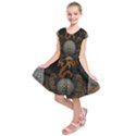 Awesome Tribal Dragon Made Of Metal Kids  Short Sleeve Dress View1