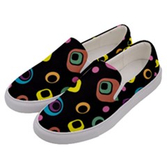 Abstract Background Retro 60s 70s Men s Canvas Slip Ons by Celenk