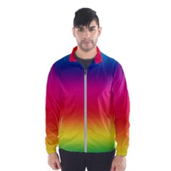 Spectrum Background Rainbow Color Wind Breaker (men) by Celenk
