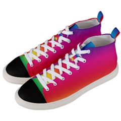 Spectrum Background Rainbow Color Men s Mid-top Canvas Sneakers by Celenk