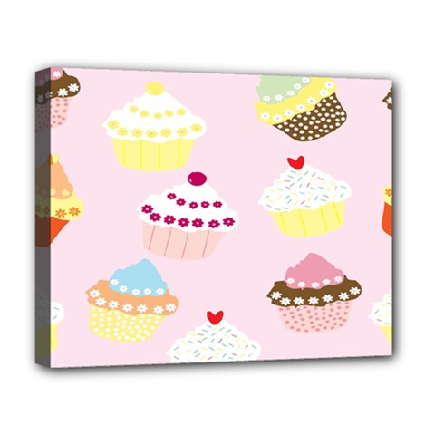 Cupcakes Wallpaper Paper Background Deluxe Canvas 20  X 16   by Celenk