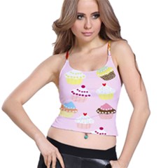 Cupcakes Wallpaper Paper Background Spaghetti Strap Bra Top by Celenk