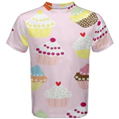 Cupcakes Wallpaper Paper Background Men s Cotton Tee by Celenk