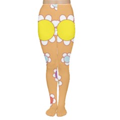 Floral Flowers Retro 1960s 60s Women s Tights