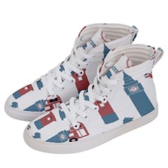 London Icons Symbols Landmark Women s Hi-top Skate Sneakers by Celenk