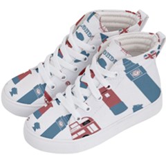 London Icons Symbols Landmark Kid s Hi-top Skate Sneakers by Celenk