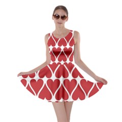 Hearts Pattern Seamless Red Love Skater Dress